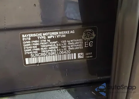 2019 BMW X5 xDrive40I from USA, damaged, VIN 5UXCR6C59KLL06420